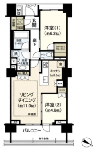 ドレッセWISEたまプラーザ　B506号室　間取り