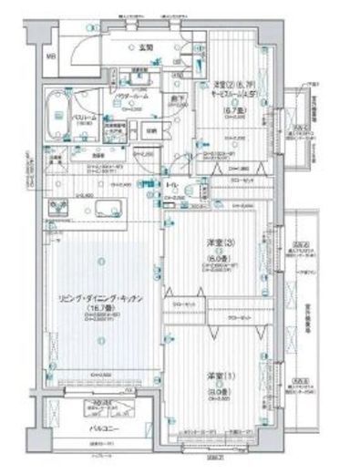 パレステージ山手石川町　504号室　間取り