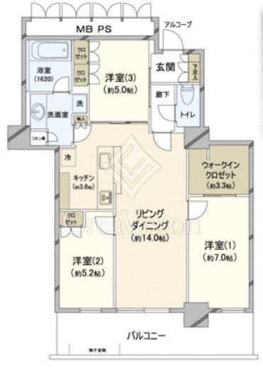上大岡タワーザレジデンス　2405号室　間取り