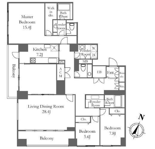 レイトンハウス横浜　1302号室　間取り