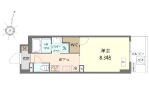 K.Curacion　504号室　間取り