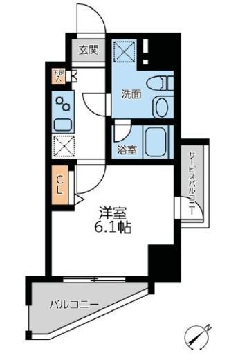 プライマル横濱平沼橋　601号室　間取り