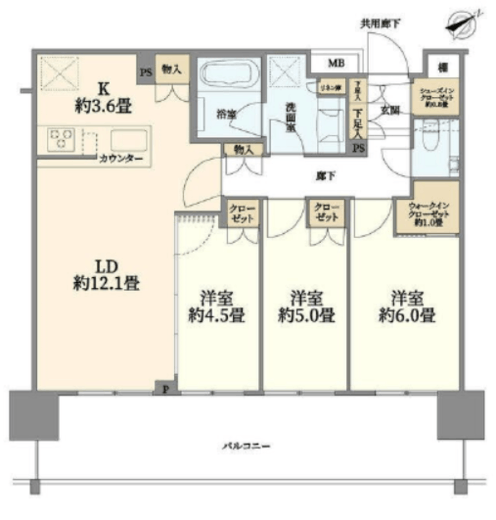 リビオタワー羽沢横浜国大　505号室　間取り