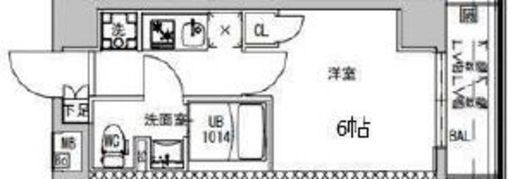 S-RESIDENCE横浜大通り公園 (エスレジデンス横浜大通り公園)　1102号室　間取り