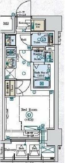 GENOVIA阪東橋Ⅱskygarden (ジェノヴィア阪東橋2スカイガーデン)　1108号室　間取り