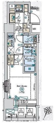 GENOVIA阪東橋Ⅱskygarden (ジェノヴィア阪東橋2スカイガーデン)　607号室　間取り