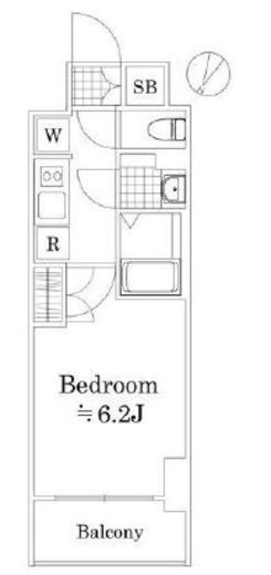 GENOVIA阪東橋Ⅱskygarden (ジェノヴィア阪東橋2スカイガーデン)　906号室　間取り