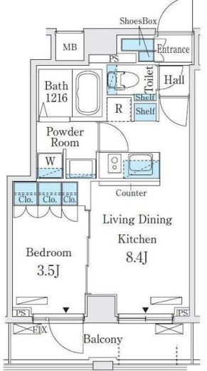 オープンブルーム横浜　1102号室　間取り