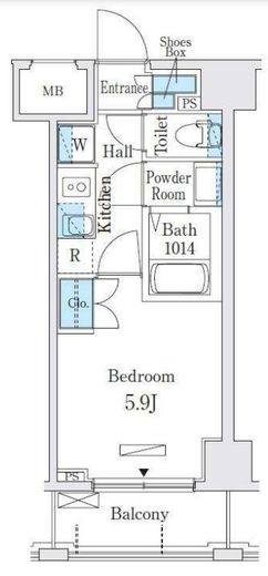 オープンブルーム横浜　703号室　間取り