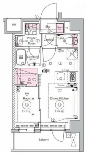BPRレジデンスMotomachi Bay Side　301号室　間取り