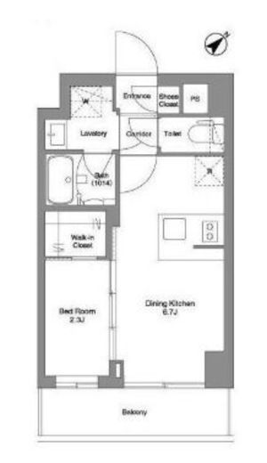 BPRレジデンスMotomachi Bay Side　608号室　間取り