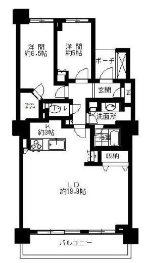 コットンハーバータワーズベイウエスト　29F1号室　間取り
