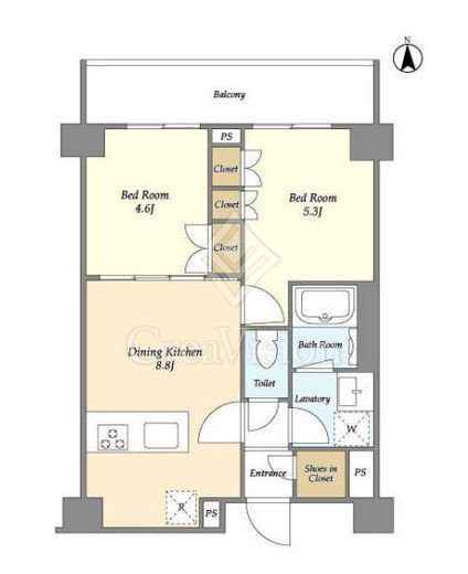ディームス横濱神之木台　409号室　間取り