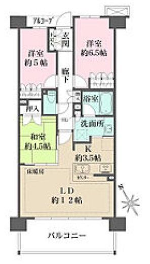 パークホームズ横浜矢向センターフォレスト　B316号室　間取り