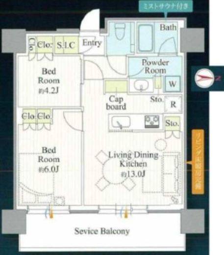 THE YOKOHAMA FRONT TOWER (ザ・ヨコハマフロントタワー)　3103号室　間取り