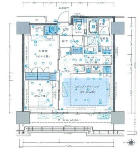 THE YOKOHAMA FRONT TOWER (ザ・ヨコハマフロントタワー)　3511号室　間取り