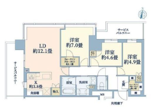 THE YOKOHAMA FRONT TOWER (ザ・ヨコハマフロントタワー)　3513号室　間取り