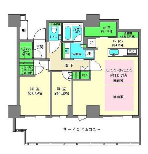 THE YOKOHAMA FRONT TOWER (ザ・ヨコハマフロントタワー)　3707号室　間取り