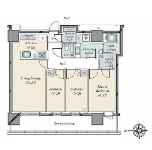 THE YOKOHAMA FRONT TOWER (ザ・ヨコハマフロントタワー)　3810号室　間取り