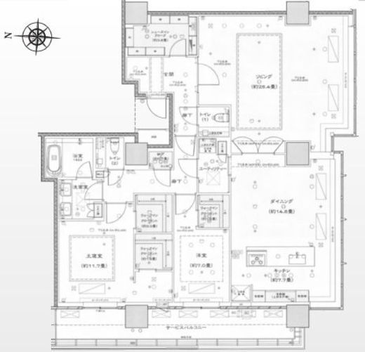 THE YOKOHAMA FRONT TOWER (ザ・ヨコハマフロントタワー)　4105号室　間取り