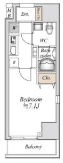 Bandoubashi Rental Apartment　807号室　間取り