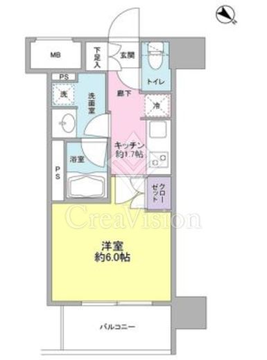 ルメイユ横浜関内　803号室　間取り