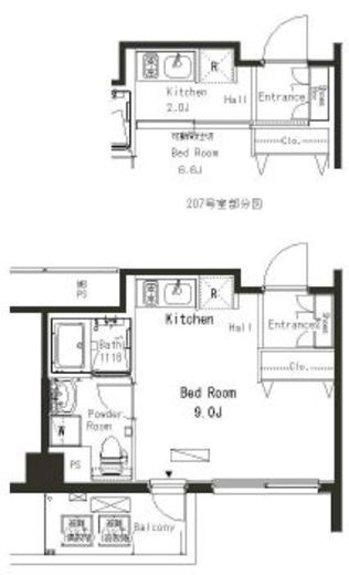 パークアクシス横浜井土ヶ谷　707号室　間取り