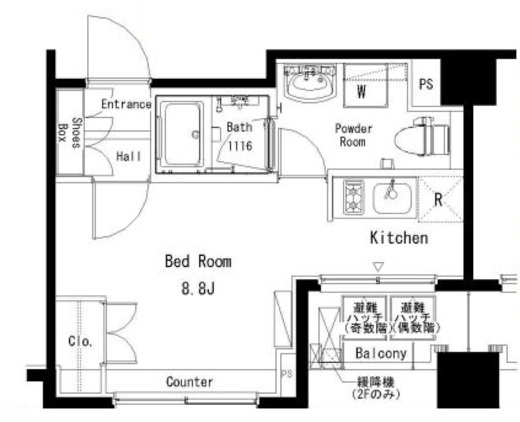 パークアクシス横浜井土ヶ谷　1002号室　間取り