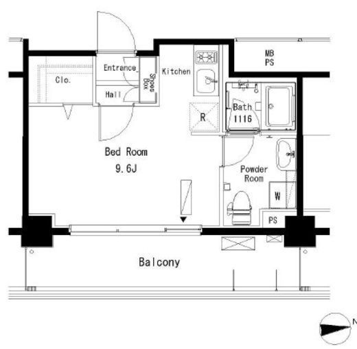 パークアクシス横浜井土ヶ谷　510号室　間取り