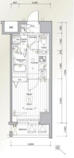 グランヴァン横濱クレストシティ　401号室　間取り
