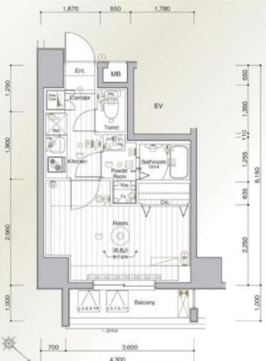 グランヴァン横濱クレストシティ　403号室　間取り