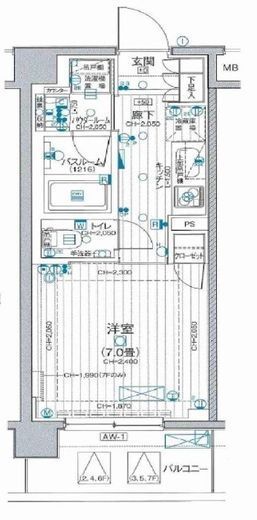 デュオステージ横濱赤門通り　207号室　間取り