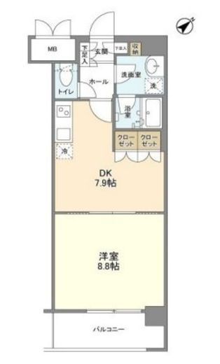 サンハイム鶴見　B505号室　間取り