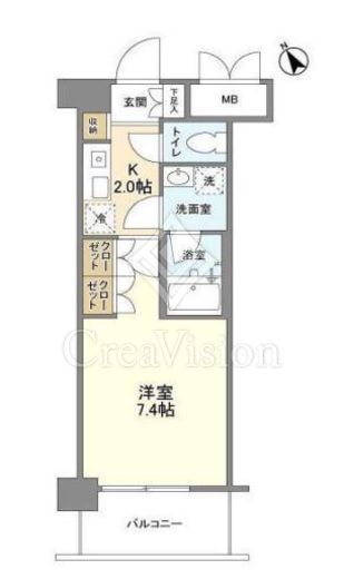 サンハイム鶴見　B611号室　間取り