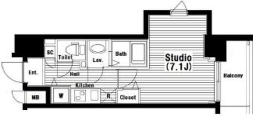 グランド・ガーラ横濱山下町　706号室　間取り