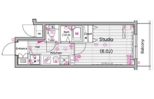 グランド・ガーラ横濱山下町　808号室　間取り