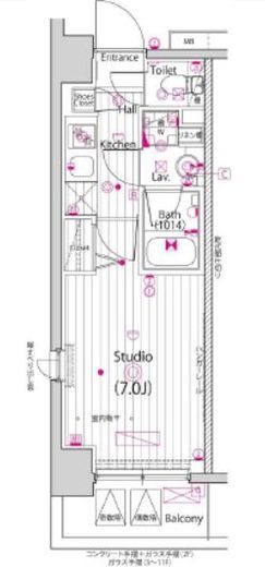 ガーラ・プライム横濱関内　1014号室　間取り