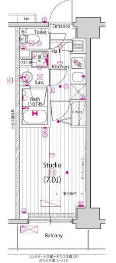 ガーラ・プライム横濱関内　1113号室　間取り