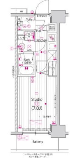 ガーラ・プライム横濱関内　711号室　間取り