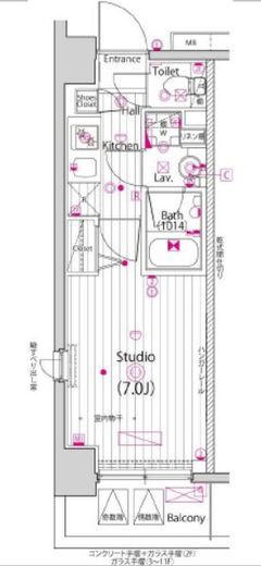 ガーラ・プライム横濱関内　414号室　間取り
