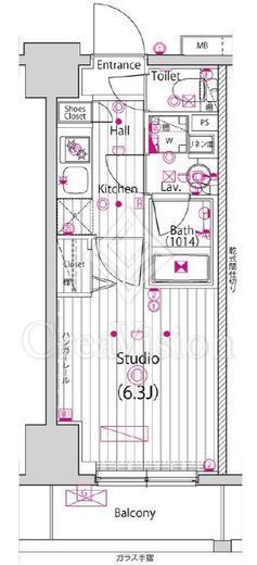 ガーラ・グランディ横濱関内　1003号室　間取り