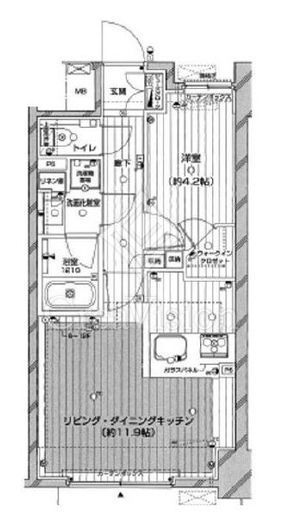 アデニウム新橋　6F1号室　間取り