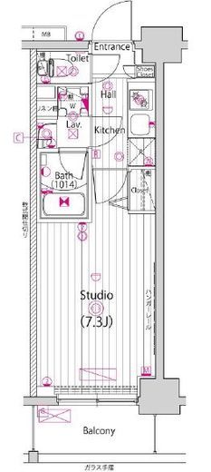 ガーラ・リバースクエア横濱南　1004号室　間取り