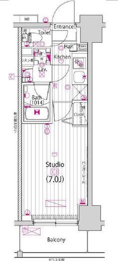 ガーラ・リバースクエア横濱南　512号室　間取り