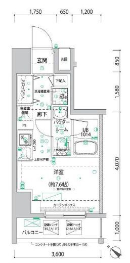 スパシエ横浜アルト　1003号室　間取り