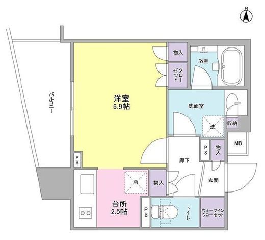 プラウドタワー亀戸　402号室　間取り