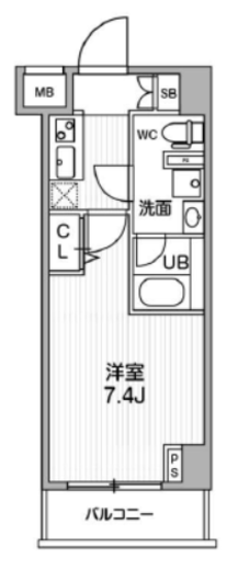 GENOVIA阪東橋skygarden (ジェノヴィア阪東橋スカイガーデン)　408号室　間取り