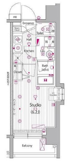 グランド・ガーラ桜木町駅前　201号室　間取り