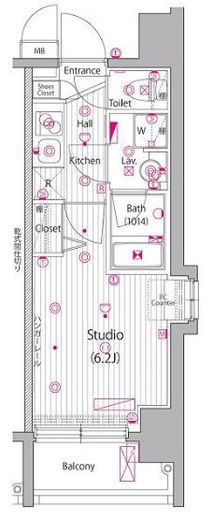 グランド・ガーラ桜木町駅前　701号室　間取り