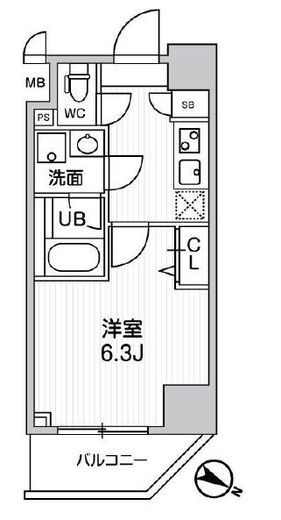 ALTERNA横濱阪東橋 (オルタナ横濱阪東橋)　408号室　間取り